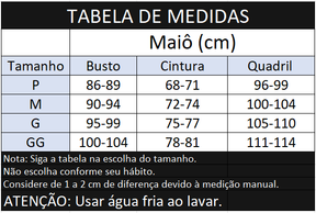 Maiô com Decote V e Manga com Babado