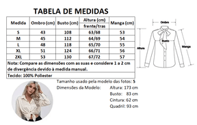 Blusa Feminina de Cetim com Manga Longa - Janelaila Moda