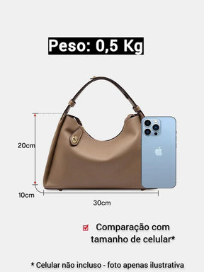 Bolsa de Ombro Retrô Grande em Couro - Cardino