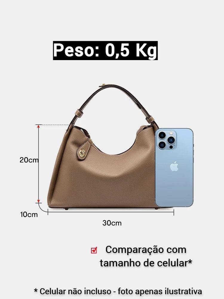 Bolsa de Ombro Retrô Grande em Couro - Cardino