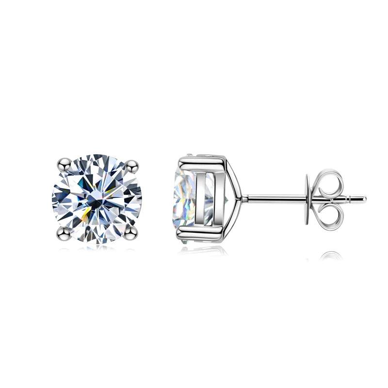 Brincos de Pino de Moissanite Certificados IOGOU, em 3mm/4mm/5mm/6.5mm/8mm/9mm/10mm/11mm, D VVS1, em Prata Esterlina 925, para Mulheres e Homens, Joias - Cardino