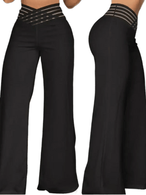 Calça Feminina Flare Elegante de Malha Cintura Alta - Janelaila Moda