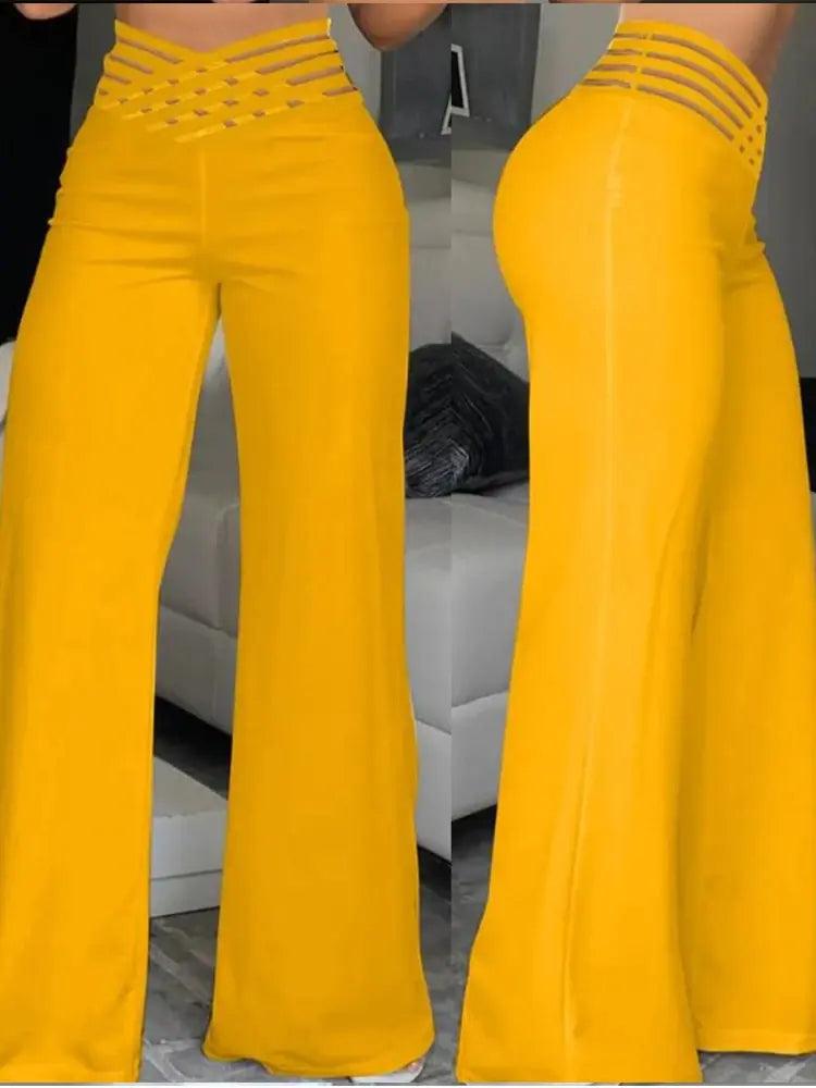 Calça Flare Elegante de Malha Cintura Alta - Cardino