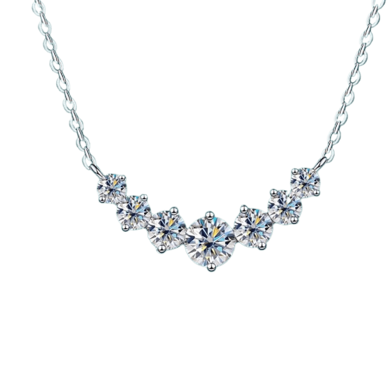 Colar de Prata com 7 Pedras de Moissanite 2.8 ct - Cardino